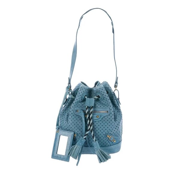 BALENCIAGA MINI BUCKET BAG BLUE - Picture 1 of 9